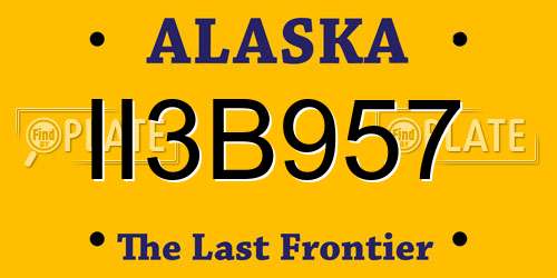 II3B957 Alaska License Plate