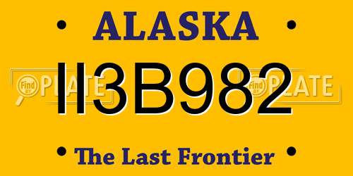 II3B982 Alaska License Plate