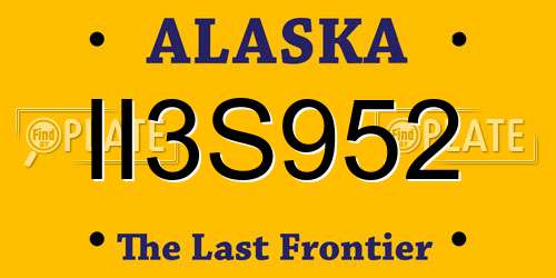 II3S952 Alaska License Plate