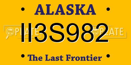 II3S982 Alaska License Plate