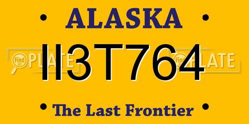 II3T764 Alaska License Plate