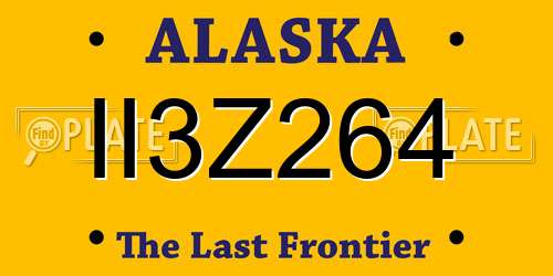 II3Z264 Alaska License Plate