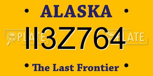 II3Z764 Alaska License Plate
