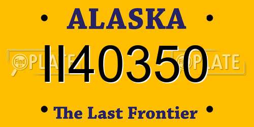 II40350 Alaska License Plate