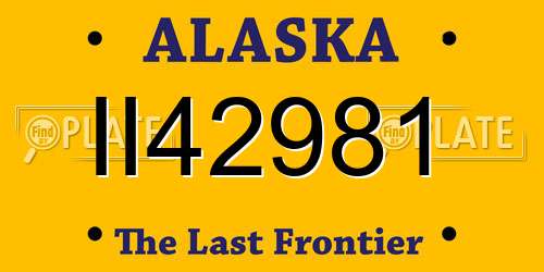 II42981 Alaska License Plate