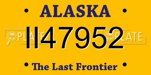 II47952 Alaska License Plate