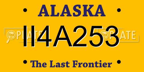 II4A253 Alaska License Plate