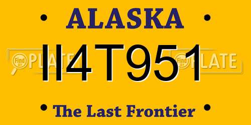 II4T951 Alaska License Plate