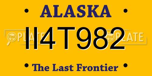 II4T982 Alaska License Plate