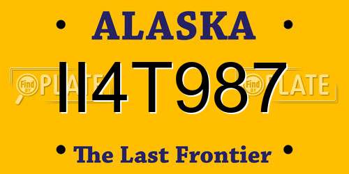 II4T987 Alaska License Plate