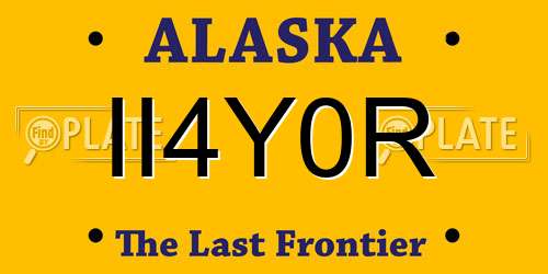 II4Y0R Alaska License Plate