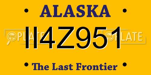 II4Z951 Alaska License Plate