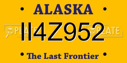 II4Z952 Alaska License Plate