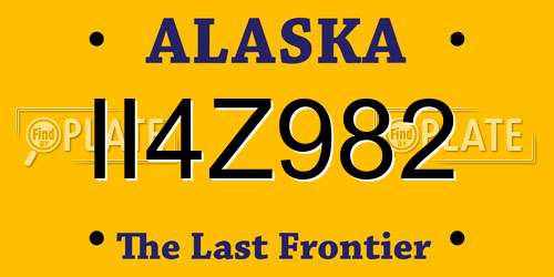 II4Z982 Alaska License Plate