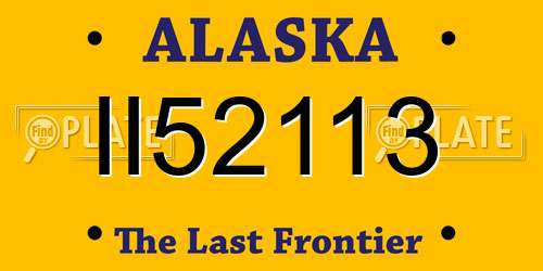 II52113 Alaska License Plate