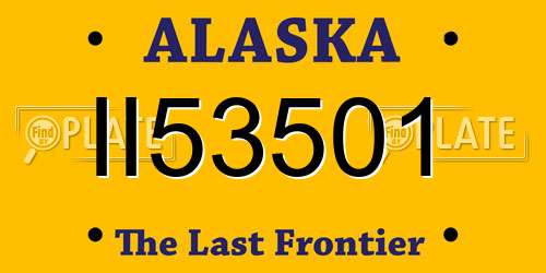 II53501 Alaska License Plate