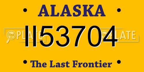 II53704 Alaska License Plate