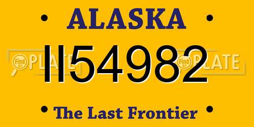 II54982 Alaska License Plate
