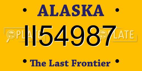 II54987 Alaska License Plate