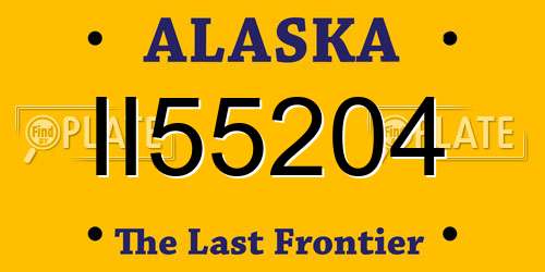 II55204 Alaska License Plate