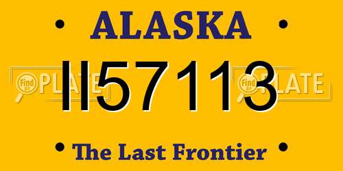 II57113 Alaska License Plate