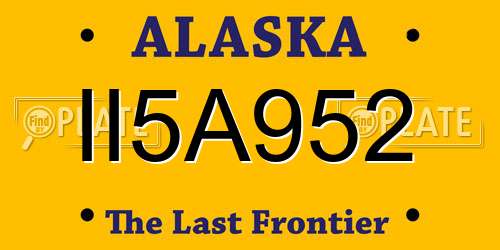 II5A952 Alaska License Plate