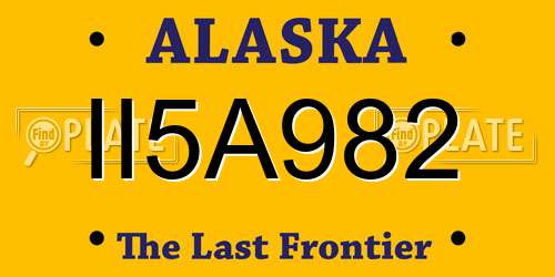 II5A982 Alaska License Plate