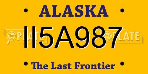 II5A987 Alaska License Plate