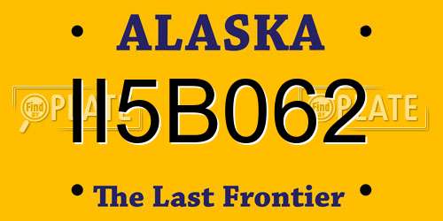 II5B062 Alaska License Plate
