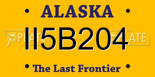 II5B204 Alaska License Plate