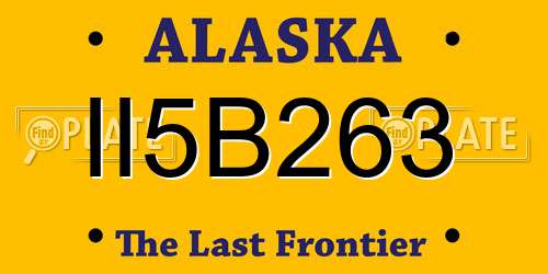 II5B263 Alaska License Plate