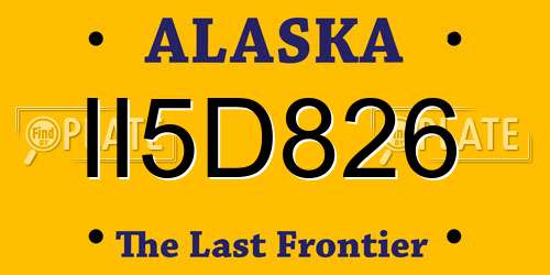 II5D826 Alaska License Plate