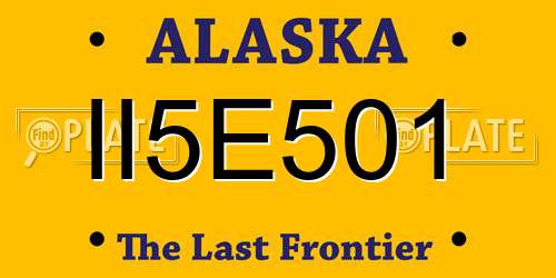 II5E501 Alaska License Plate