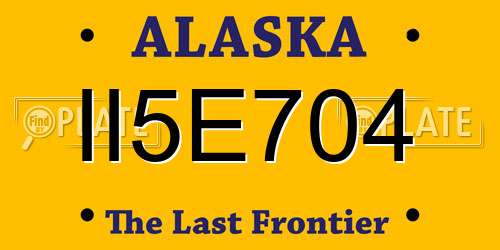 II5E704 Alaska License Plate