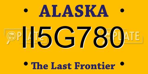 II5G780 Alaska License Plate