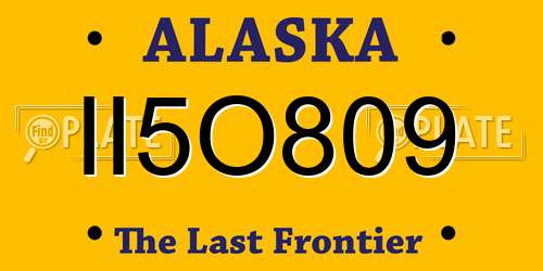 II5O809 Alaska License Plate