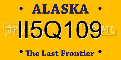 II5Q109 Alaska License Plate