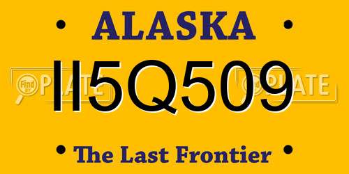 II5Q509 Alaska License Plate