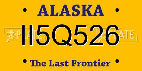 II5Q526 Alaska License Plate