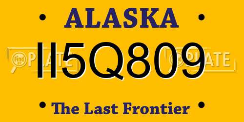 II5Q809 Alaska License Plate
