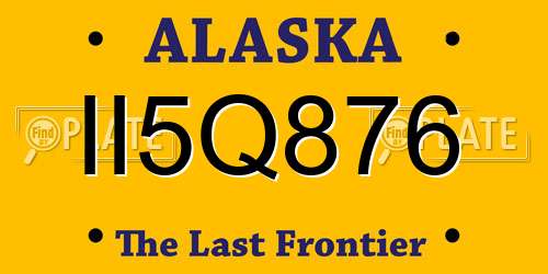 II5Q876 Alaska License Plate