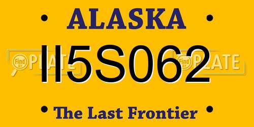 II5S062 Alaska License Plate