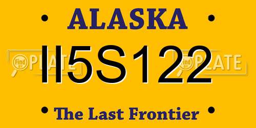 II5S122 Alaska License Plate