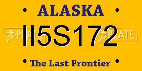 II5S172 Alaska License Plate