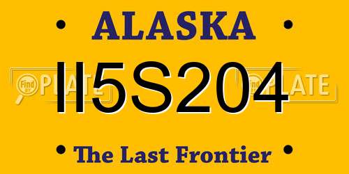 II5S204 Alaska License Plate