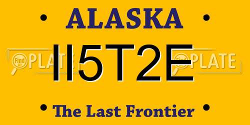 II5T2E Alaska License Plate