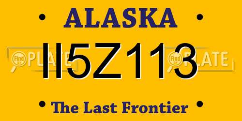 II5Z113 Alaska License Plate
