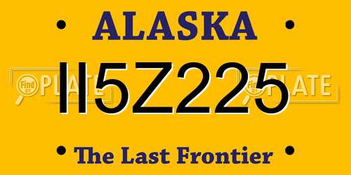 II5Z225 Alaska License Plate