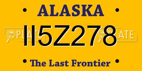 II5Z278 Alaska License Plate