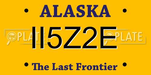 II5Z2E Alaska License Plate